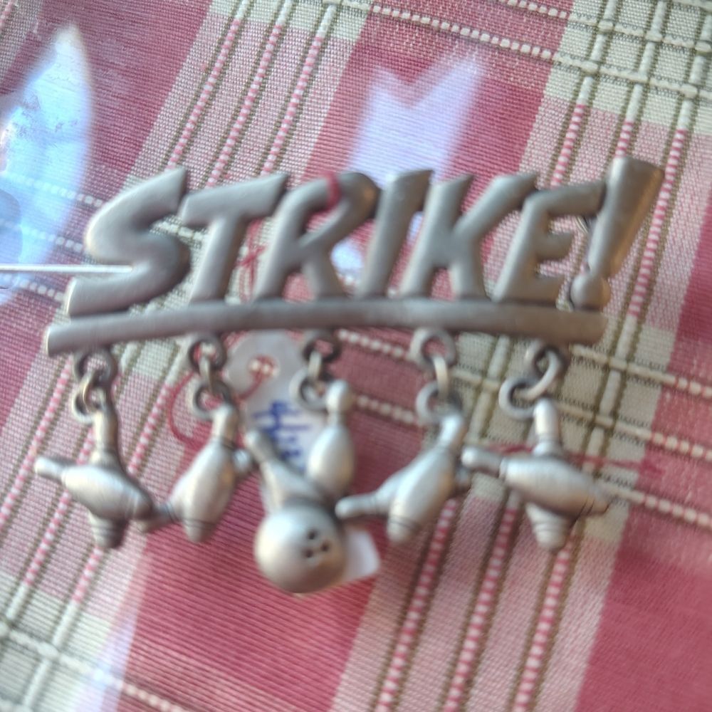 Silver Bowling Pin Brooch